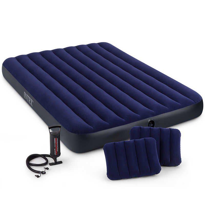 Матрац надувний Intex насос та дві подушки 203х152х25 см (64765)