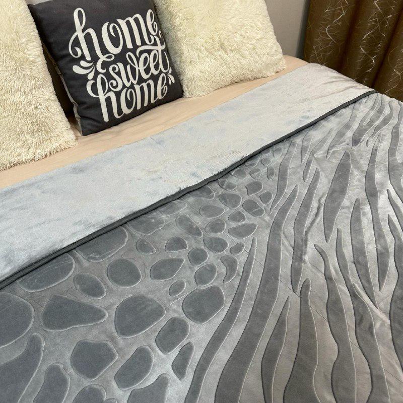 Покрывало на кровать акриловое 200x230 см Серый (28857543) - фото 8