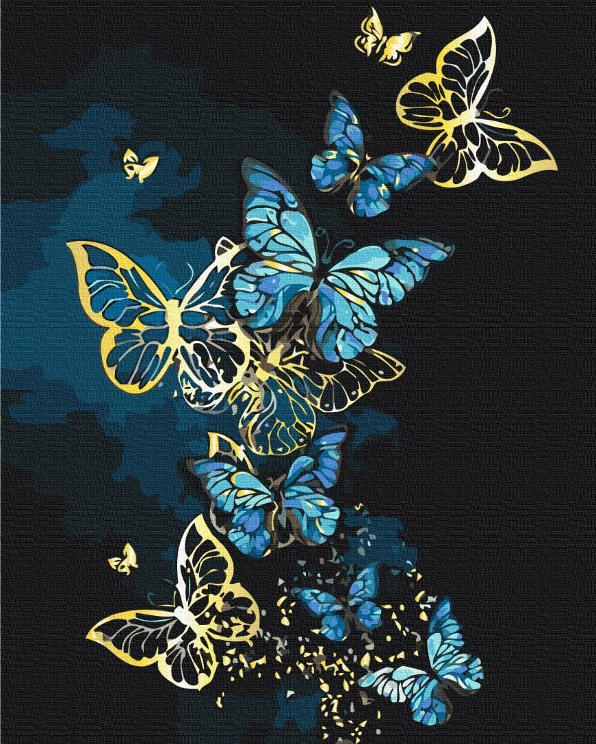 Картина за номерами Brushme Неонові метелики 40x50 см (3112786947)