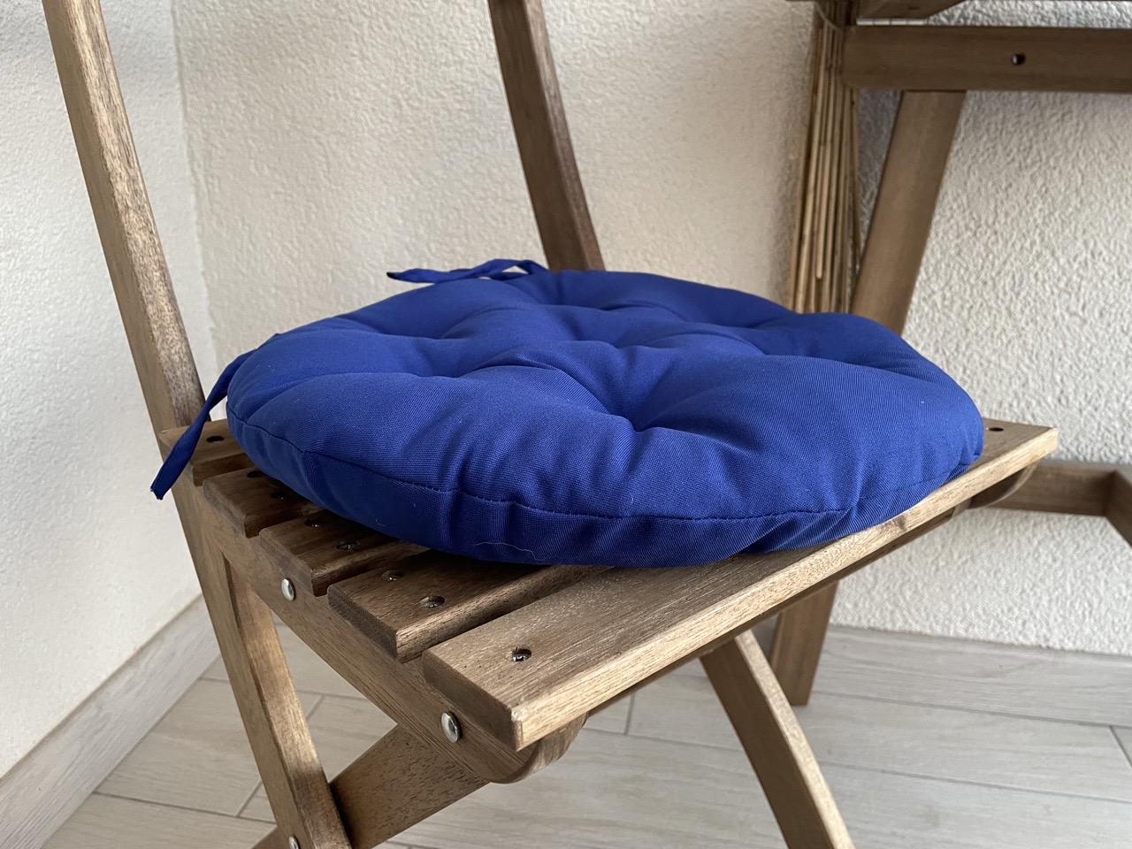 Подушка на стул с завязками круглая Color 40х40х5 см Синиий - фото 2 Подушка на стул с завязками круглая Color 40х40х5 см Синиий - фото 2