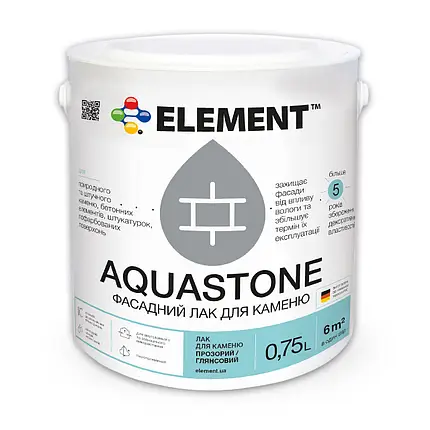 Лак для камня мокрый эффект Element AQUAStone 0,75 л (2595023756)