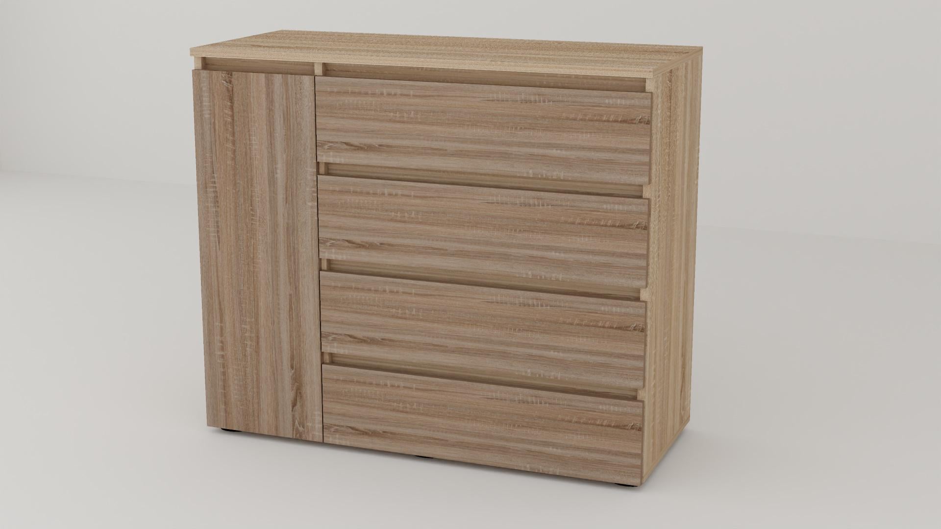 Комод Алекса СН-14/38 105х38х90 см Дуб сонома трюфель/Дуб сонома