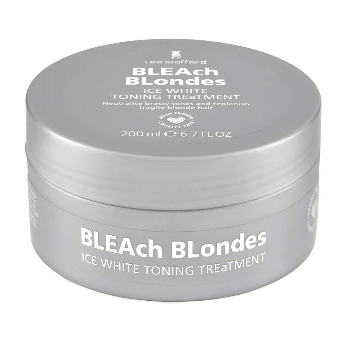 Маска для волос Lee Stafford Bleach Blondes Ice White Toning Treatment Mask с синим пигментом 200 мл (5060282705593) - фото 2