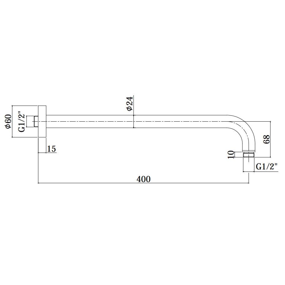 Кронштейн настенный Paffoni Light ZSOF034ST для верхнего душа 400 мм Хром (144555) - фото 2