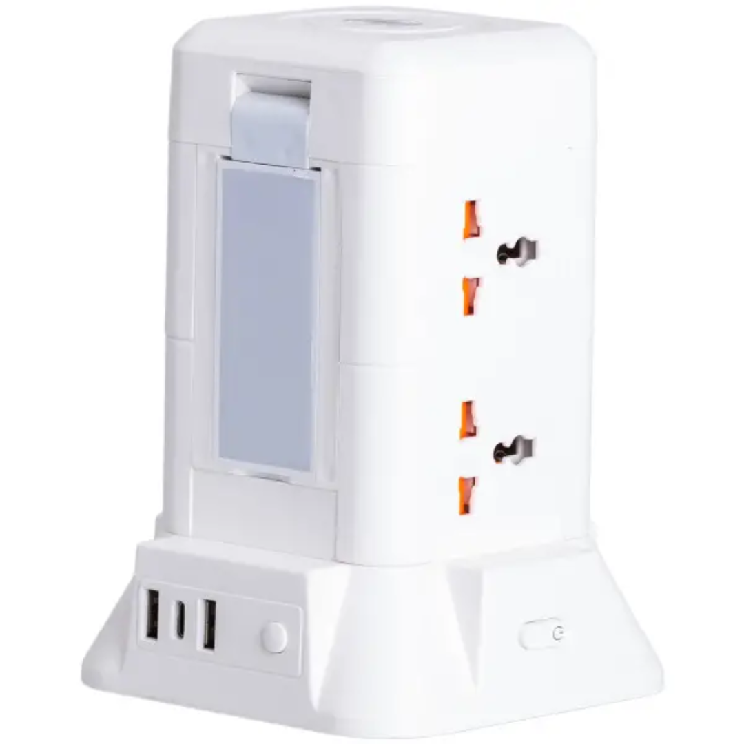 Фільтр-подовжувач мережевий TOWER 6 розеток 3USB/1PD 2,8 м