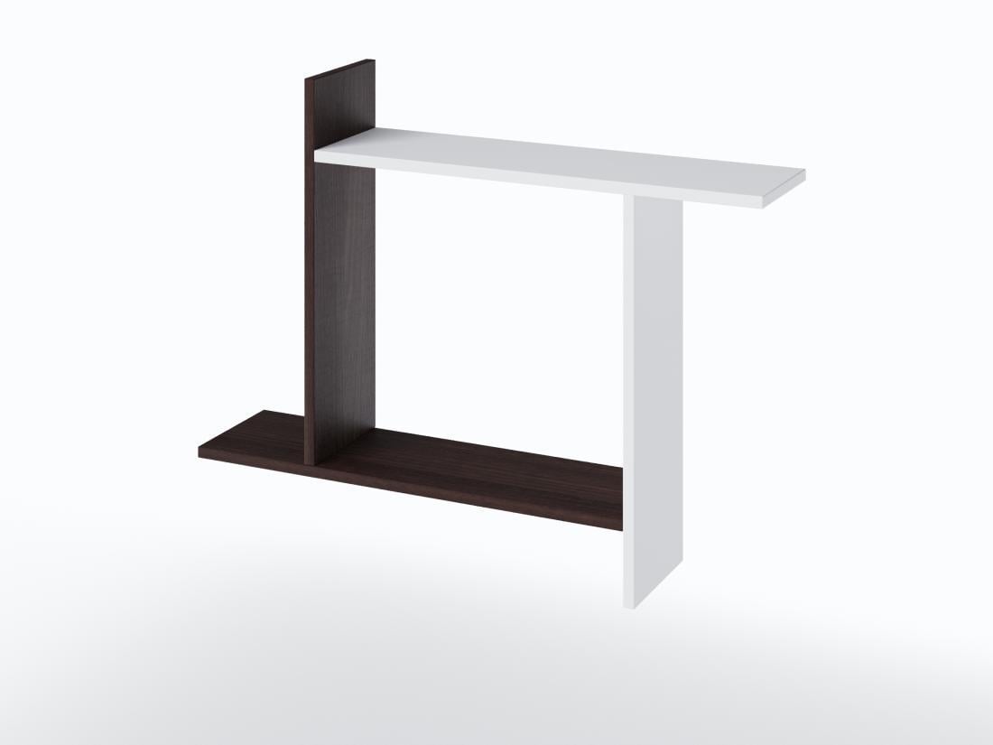 Полка для книг навесная Sanro 840х650х180 мм Белый/Венге (Т9)