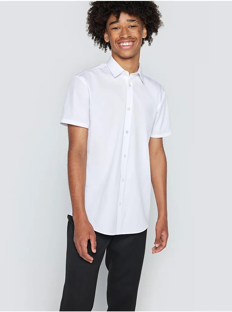 Сорочка підліткова для хлопчика з коротким рукавом George 158-164 см Білий (25091746B)