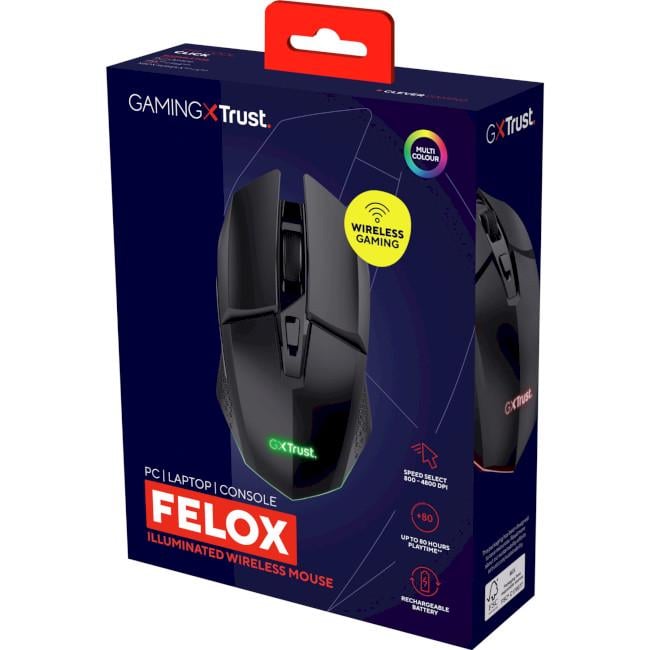 Комп'ютерна мишка Trust GXT 110 Felox з RGB-підсвічуванням Чорний (25037) - фото 5