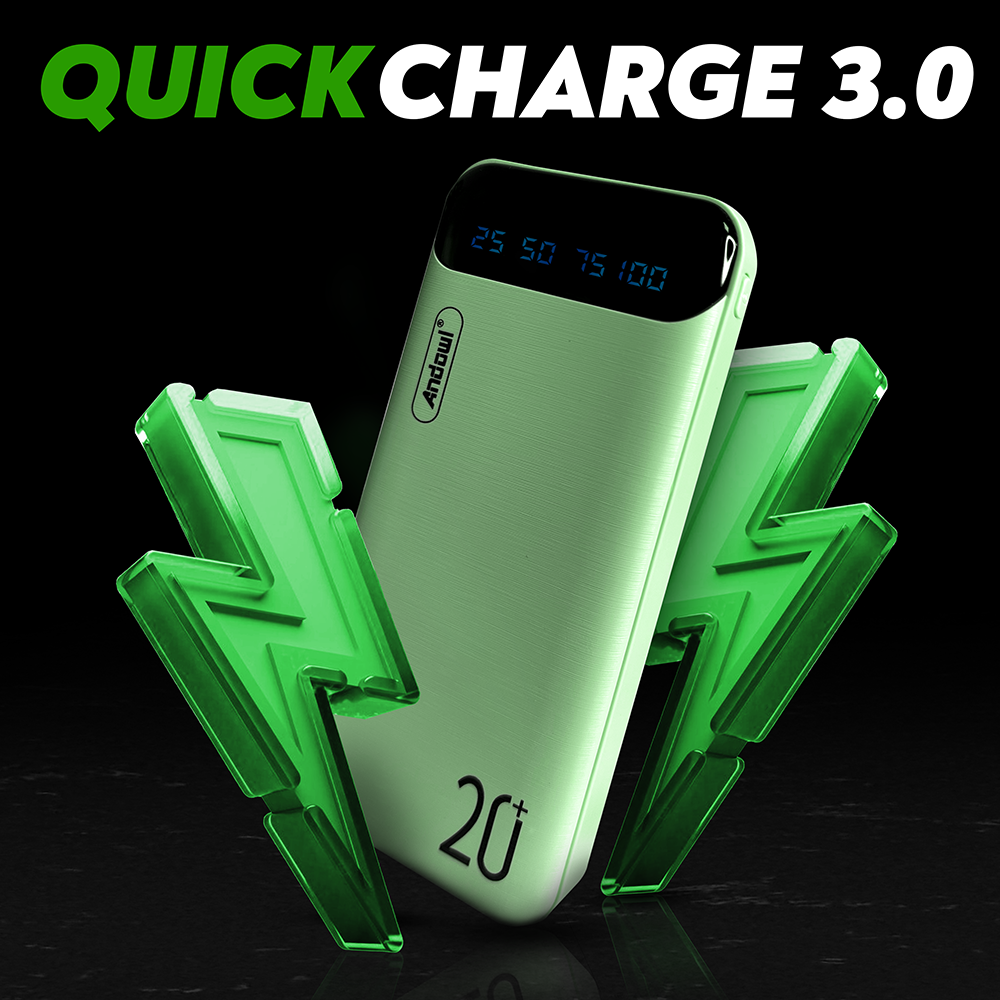 Повербанк Andowl Q-CD223Х1 20000 mAh зі швидкою зарядкою дисплеєм портами Micro USB/Type C Зелений (075b9576) - фото 4 Повербанк Andowl Q-CD223Х1 20000 mAh зі швидкою зарядкою дисплеєм портами Micro USB/Type C Зелений (075b9576) - фото 4