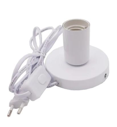 Бра в настенное на 1-лампу BASE E27 с проводом и выключателем Белый