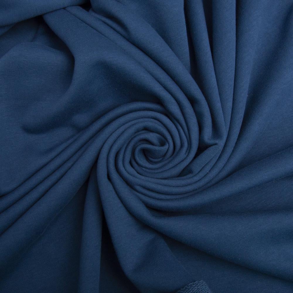 Ткань трикотаж Сезон трехнить петля Темный деним (23793)