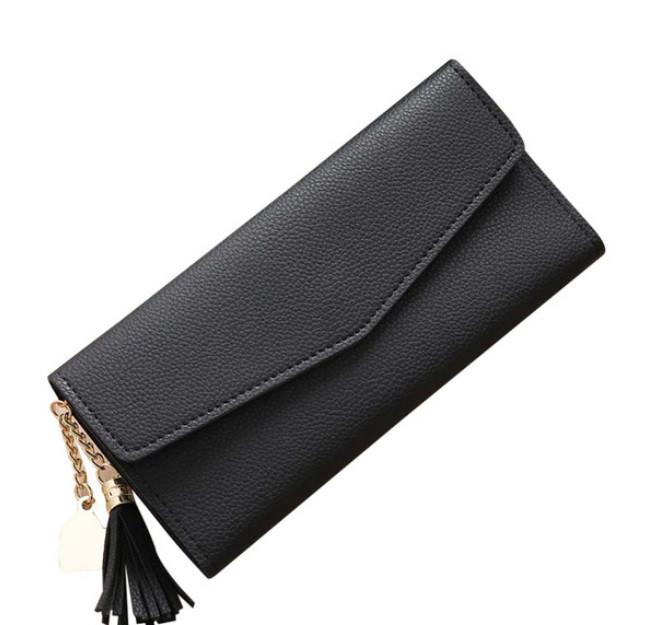 Кошелек женский SUNROZ Woman Long Wallet кожа Черный (774579864)