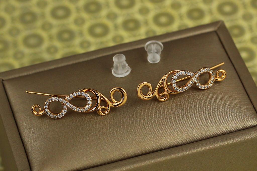 Серьги каффы Xuping Jewelry роспись 2.8 см Золотистый (2368689442)