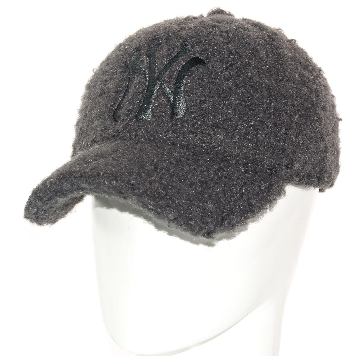 Бейсболка женская мерлушка барашек New York BBZ21511 р. 57-58 Темно-серый