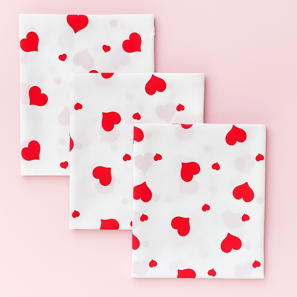 Пеленки детские BST Сердца ситцевый хлопок в роддом 3 шт. 100х80 см Красный/Белый (2789736757)