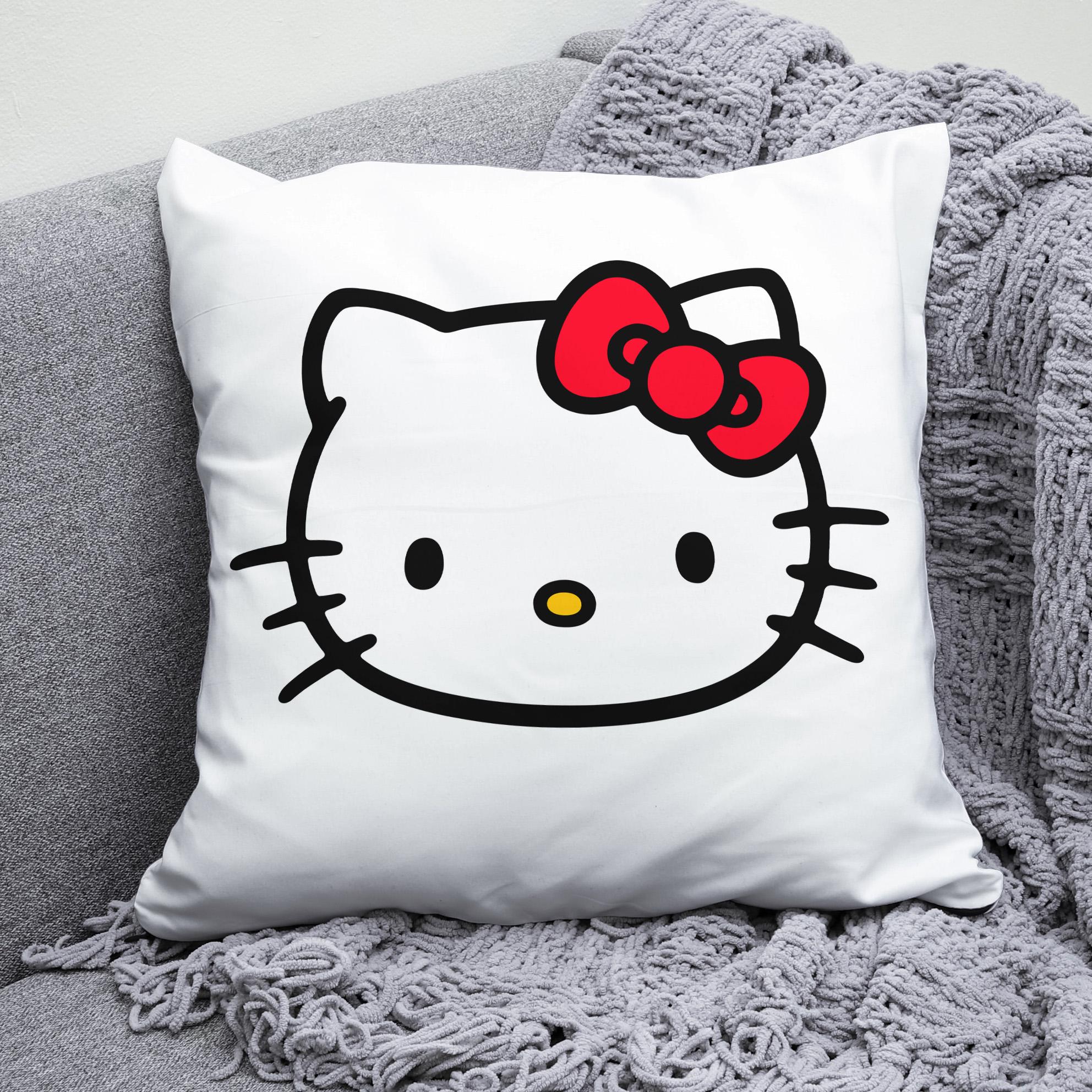 Плюшевая подушка квадрат с принтом Hello Kitty (396)