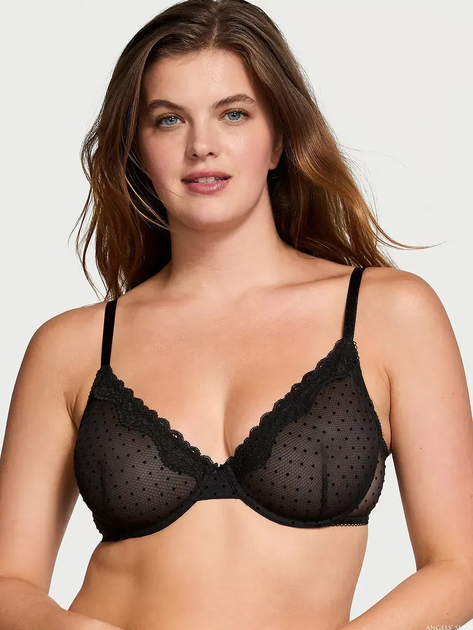 Бюстгальтер демі без підкладки Victoria's Secret Tease Unlined Demi Bra 85E Чорний (27182465)