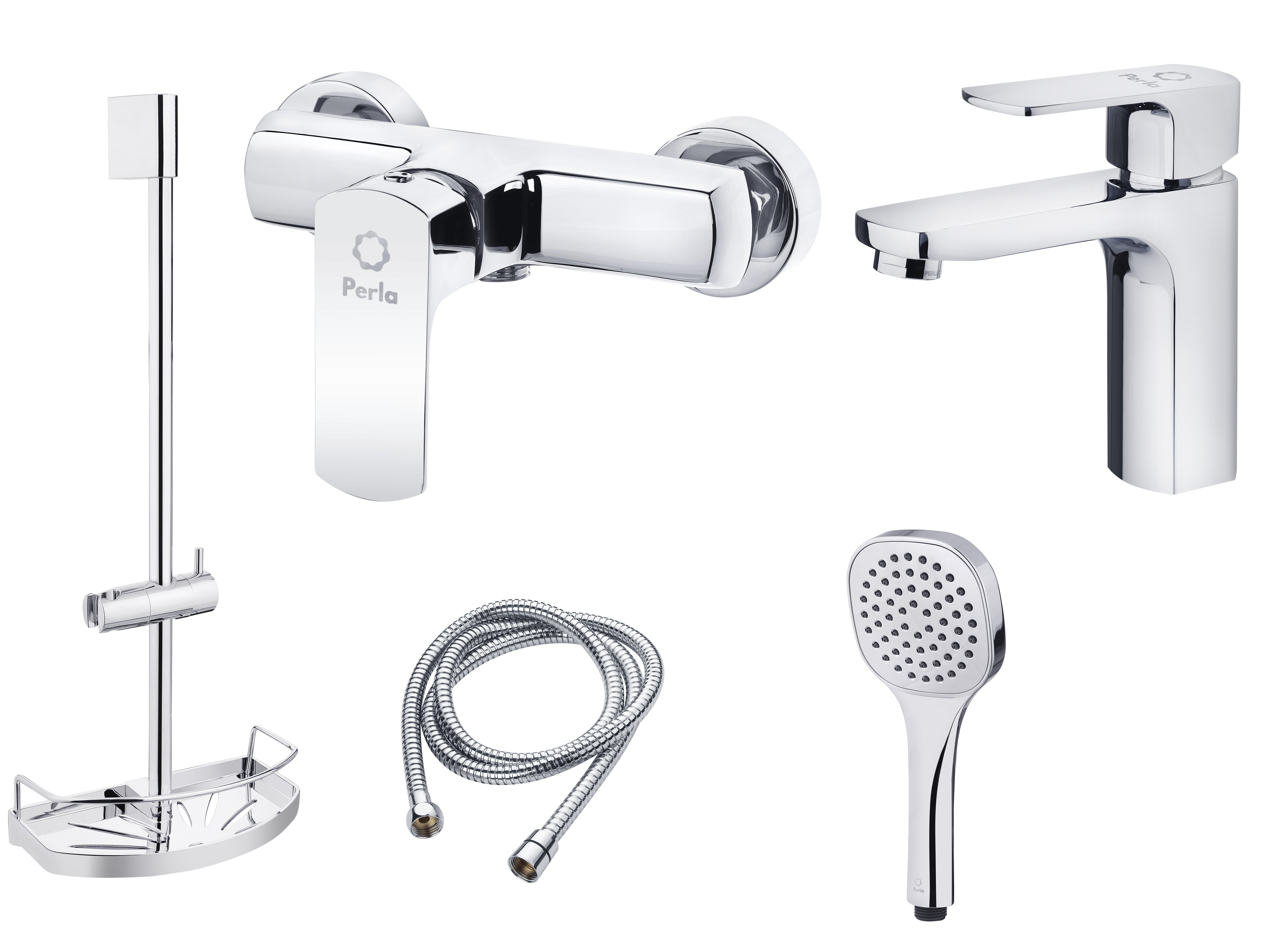 Набор смесителей Perla KING 107051-C (PSH705+PSH703+PSF1002+PSF2003)