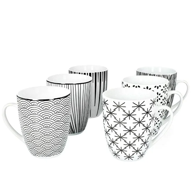 Набор чашек керамических Flora Seoul микс 0,3 л 6 шт. (45234)