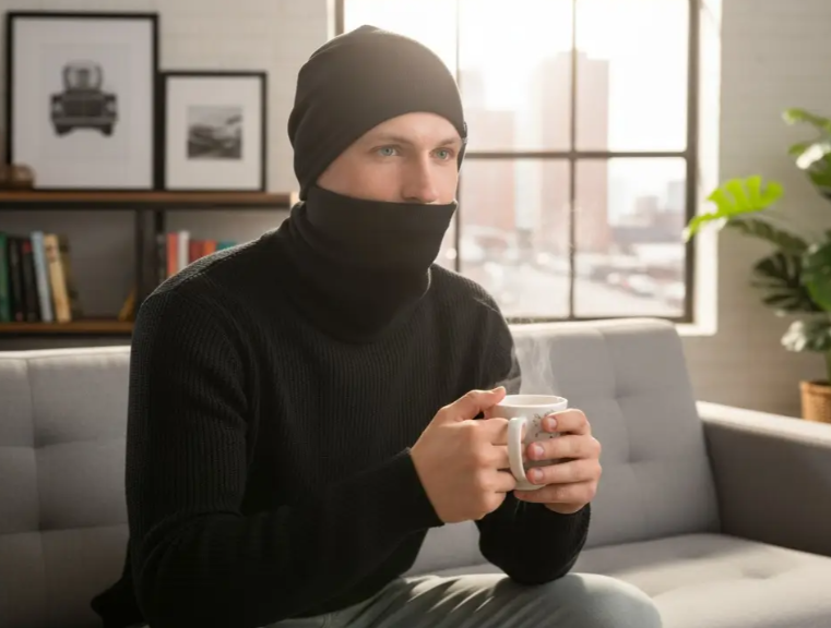 Комплект мужская шапка с отворотом со снудом на флисе Черный (29548403) - фото 5 Комплект мужская шапка с отворотом со снудом на флисе Черный (29548403) - фото 5