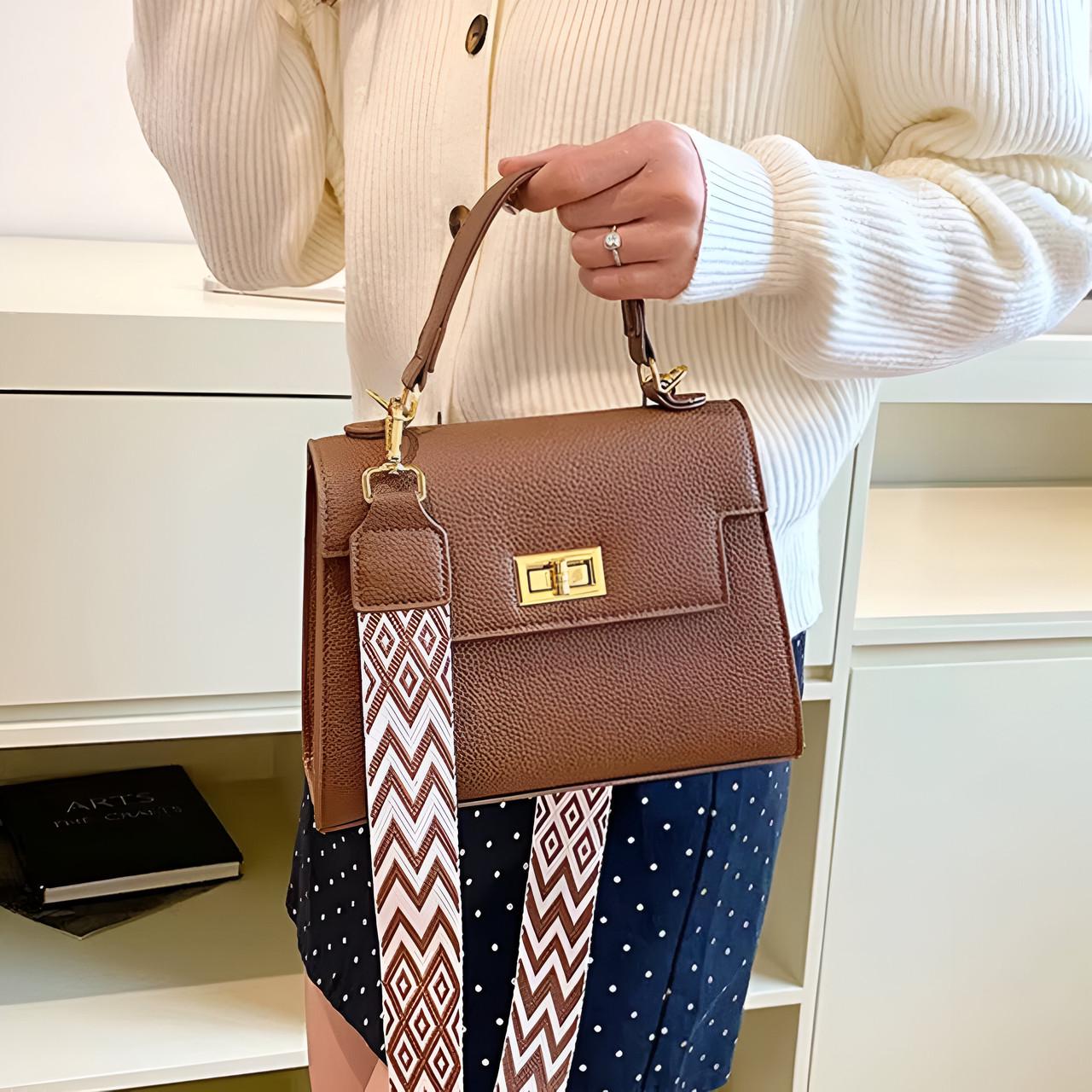 Жіноча сумка Lorian з плечовим ременем в комплекті та однією короткою ручкою Кавовий (LR 2213 COFFEE) - фото 4 Жіноча сумка Lorian з плечовим ременем в комплекті та однією короткою ручкою Кавовий (LR 2213 COFFEE) - фото 4