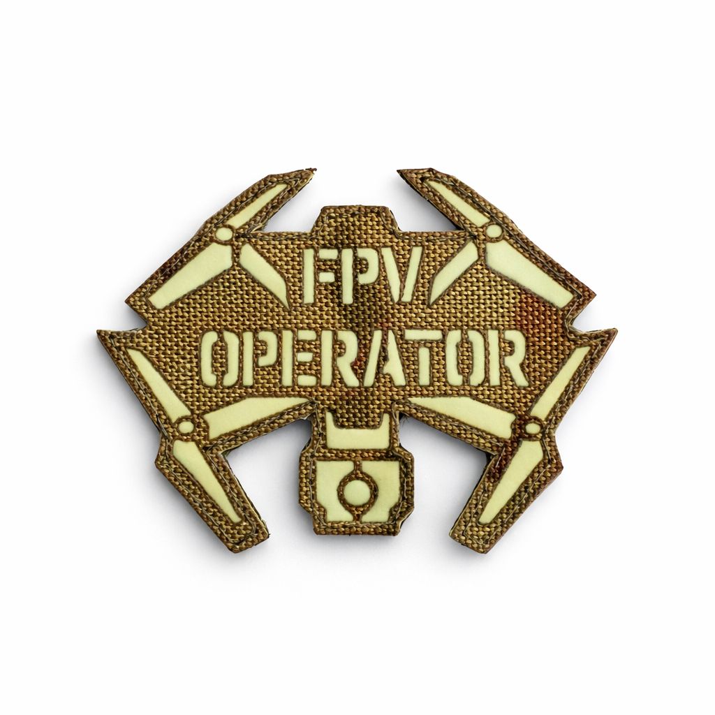 Шеврон на липучке Laser Cut FPV Operator 8х7 см Мультикам/Люминисцентный