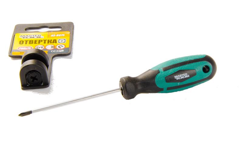 Отвертка крестовая Mastertool усиленная РН0х75 мм (45-8075)
