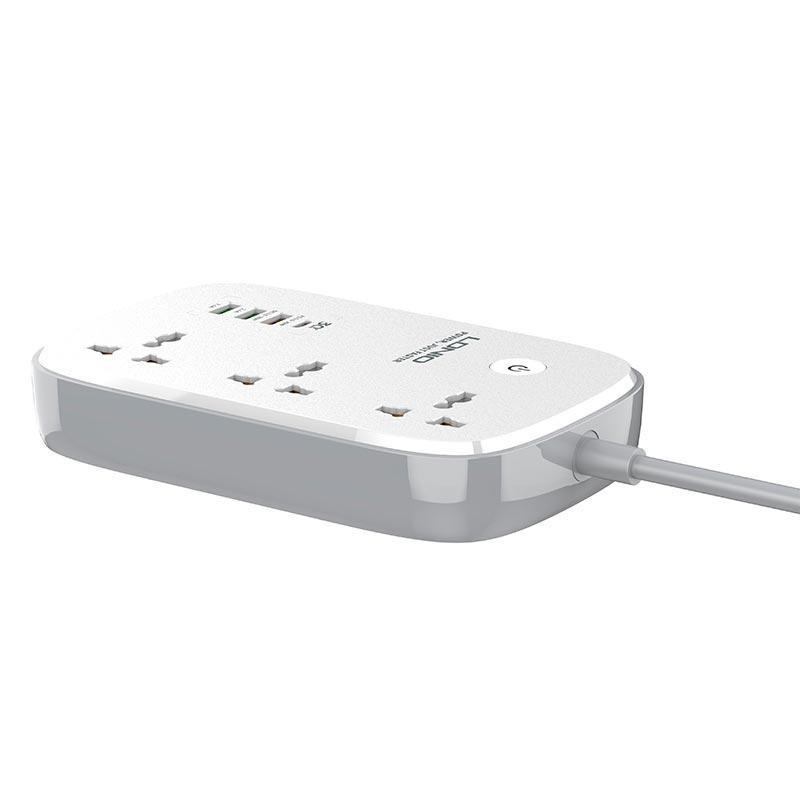 Удлинитель с USB 2 метра Ldnio SCW3451 3USB Type-C 3 розетки QC Wi-Fі White (019947) - фото 4