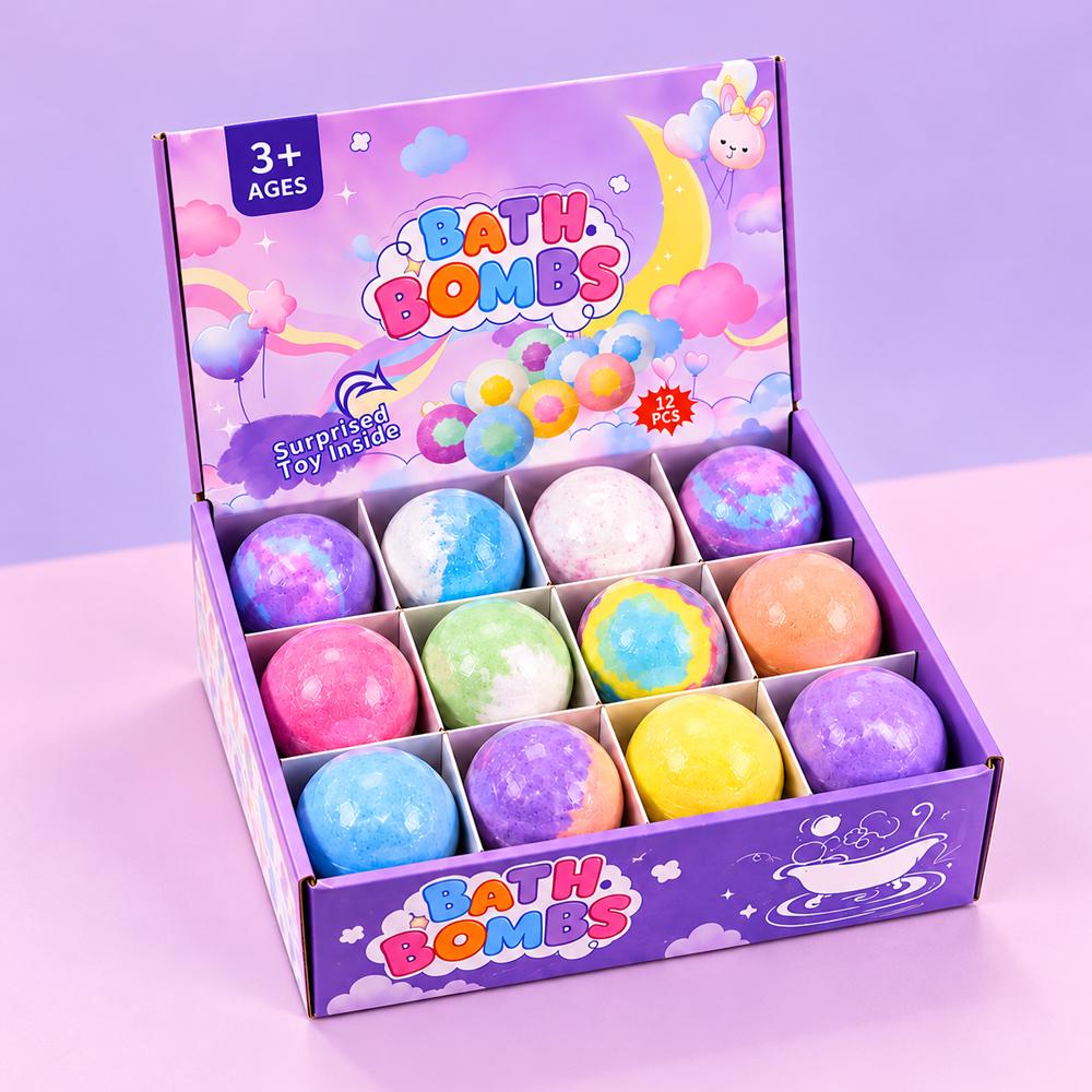 Бомбочки для ванной с игрушкой внутри 12 шт.