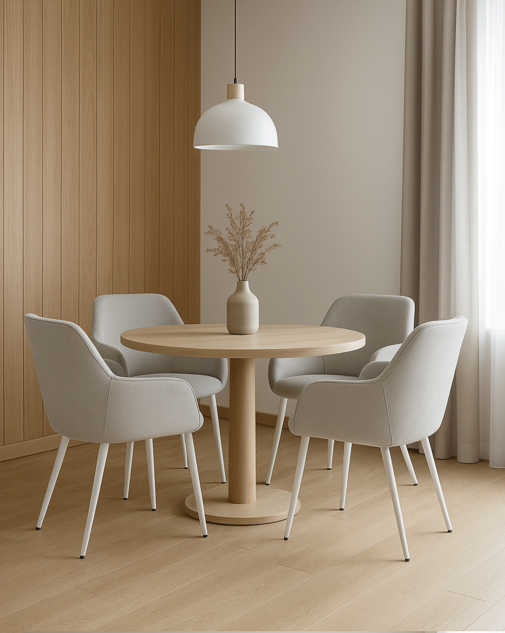 Комплект обідніх стільців Терра М-220 4 шт. з підлокітниками мохер 830x550x580 мм Устричний/Білий