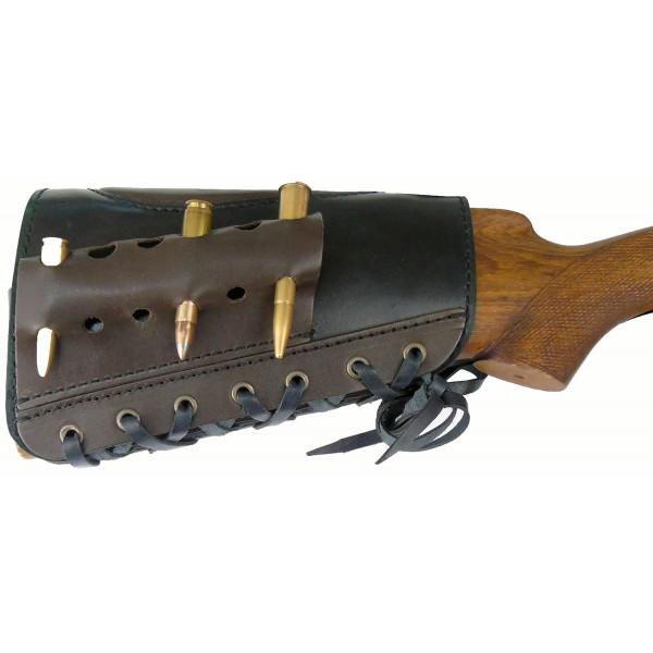 Патронташ на приклад Медан кожаный открытый на 6 патронов 12 калибра (25981533) - фото 2 Патронташ на приклад Медан кожаный открытый на 6 патронов 12 калибра (25981533) - фото 2