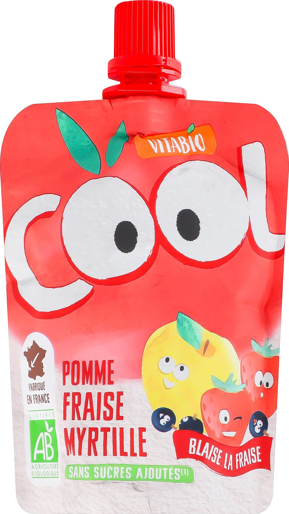 Органічне пюре Vitabio Cool Fruits з яблуком полуницею та чорницею для дітей від 3 років 90 г (60414)