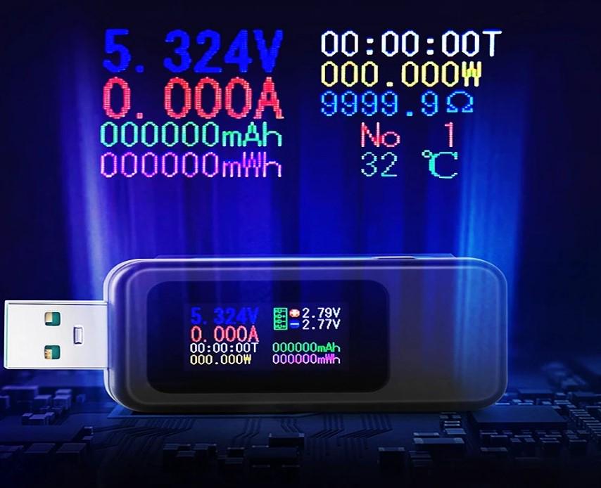 Тестер Keweisi KWS-18L USB 10в1 Чорний - фото 3 Тестер Keweisi KWS-18L USB 10в1 Чорний - фото 3