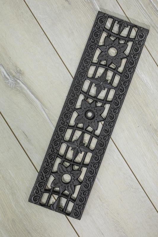 Решетка чугунная водоотводная декоративная ТМ KHLP Цветок 498x136x15 мм