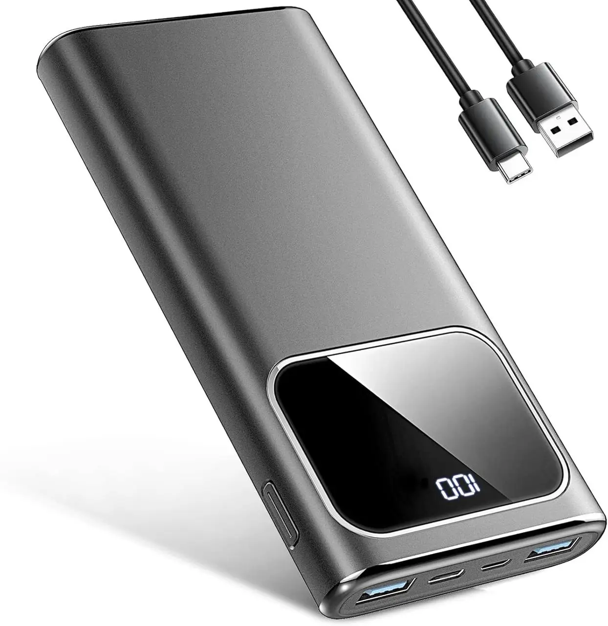 Повербанк rolosar DY-201 10000 mAh с быстрой зарядкой PD15w 4 выхода 3 входа