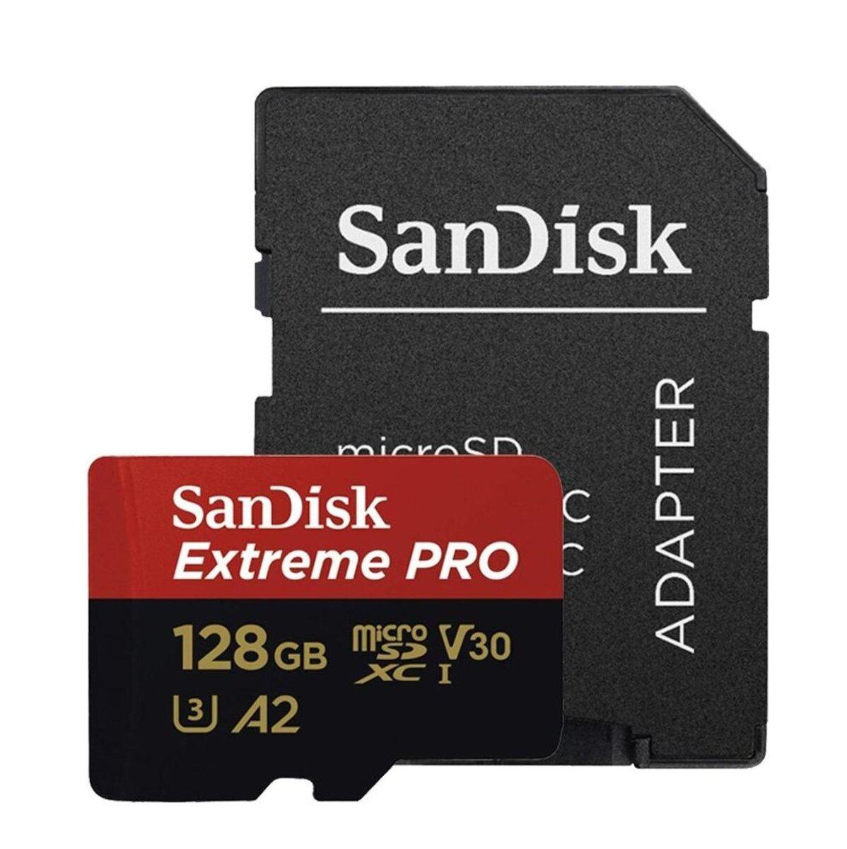 Карта пам'яті microSDXC SanDisk Extreme Pro 128 Gb c10 V30 R200 Mb/s,W90 Mb/s adapter (SDSQXCD-128G-GN6MA) - фото 1