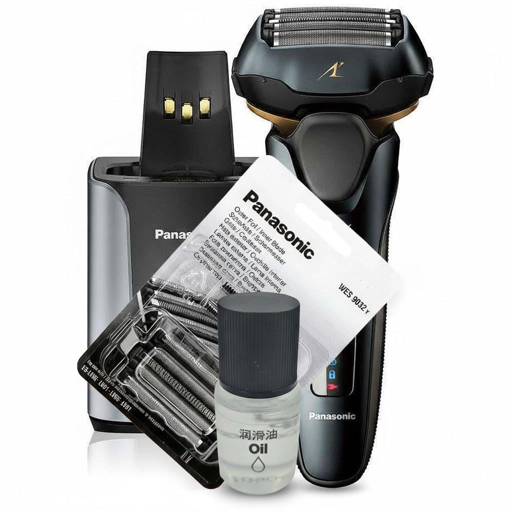 Электробритва Panasonic ES-LV97-K820-AS3 с дополнительным набором из лезвий и сетки WES-9032Y и маслом WES-8196X-7911 (32364220)
