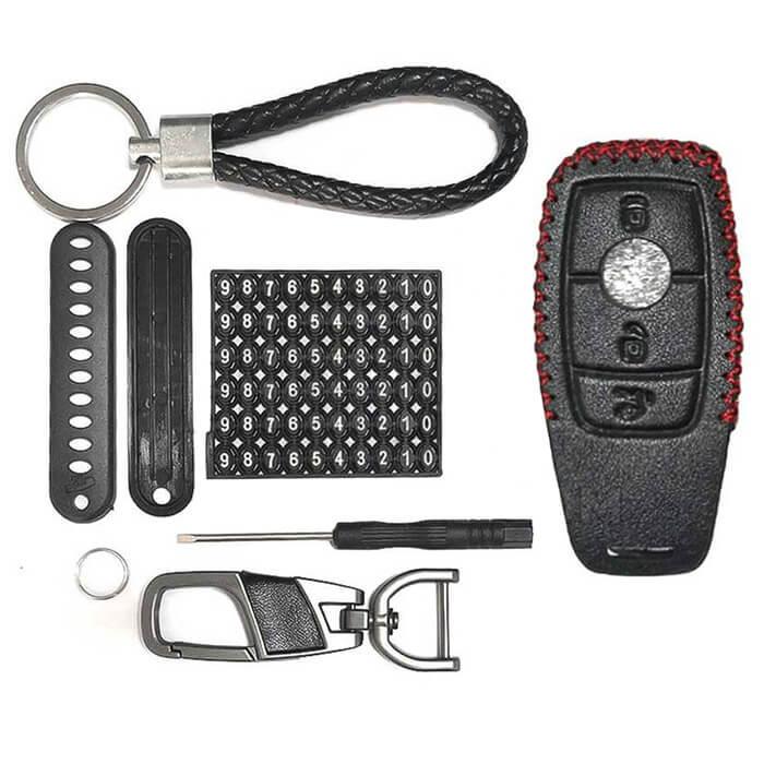 Чехол кожаный для Mercedes Benz B C E S Class AMG GLS W176 W205 W222 W213 G63 3 кнопки