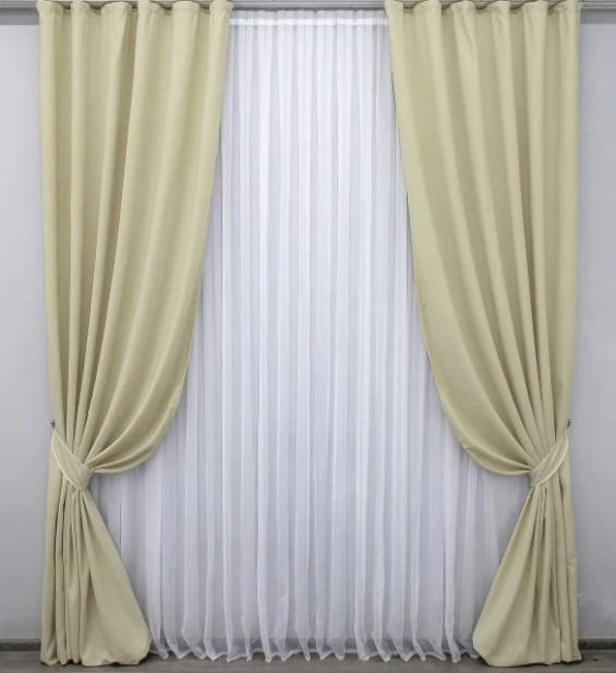 Тканина для штор мікровелюр SPARTA Кремовий (844ш) - фото 4 Тканина для штор мікровелюр SPARTA Кремовий (844ш) - фото 4