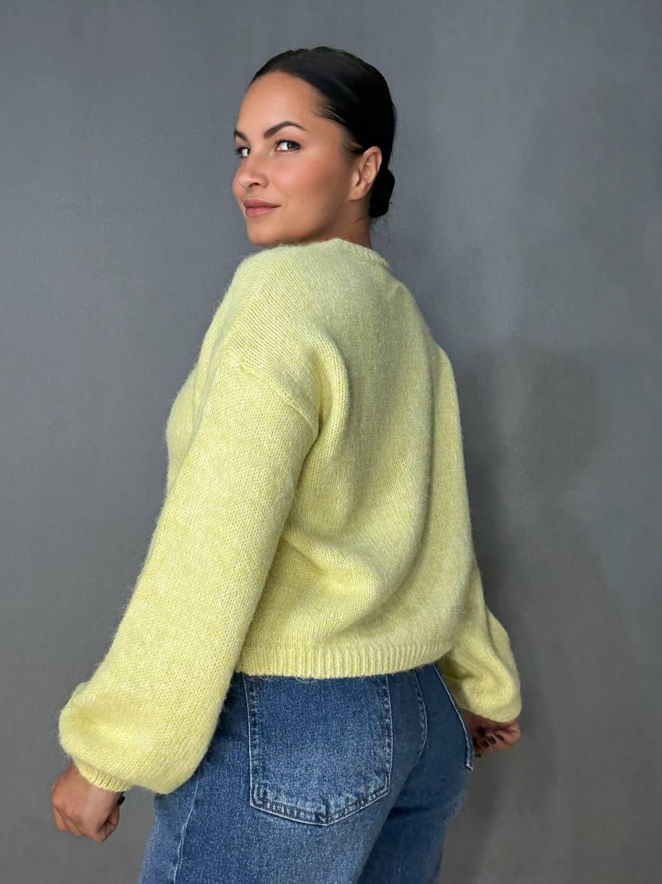 Светр жіночий Fancy Matinee 6119 меланж OS Жовтий (4934) - фото 3