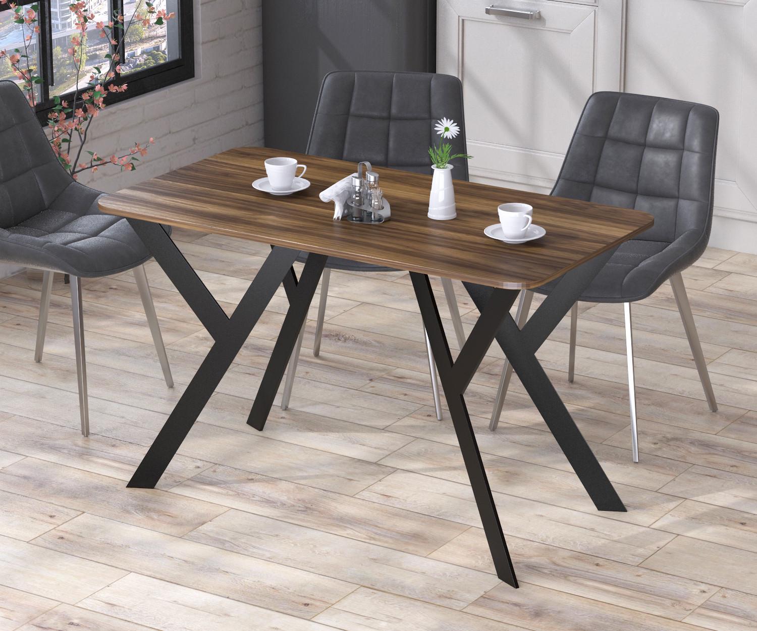 Обеденный стол Loft Design Ишла 120x65 см с закругленными углами Орех Модена (12517809) Обеденный стол Loft Design Ишла 120x65 см с закругленными углами Орех Модена (12517809)