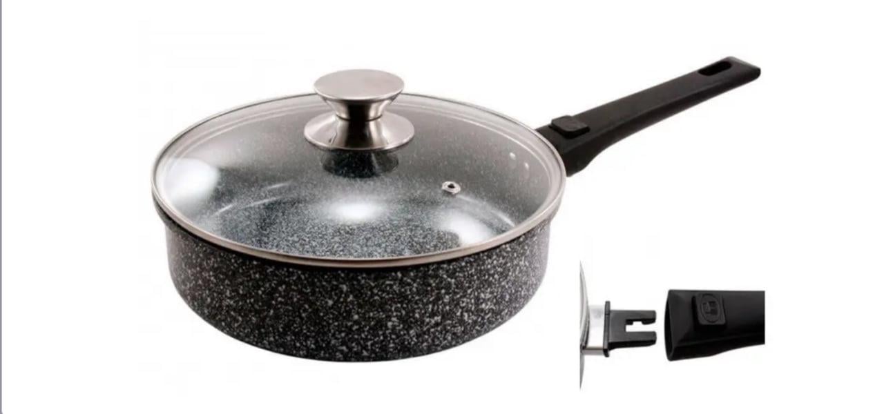 Сковорода глубокая с крышкой 26см ZAUBERG со съемной ручкой (526-L)