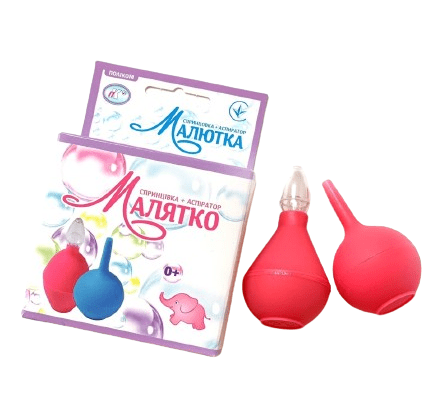 Набір Малятко Аспіратор для носа/спринцівка Червоний (62)