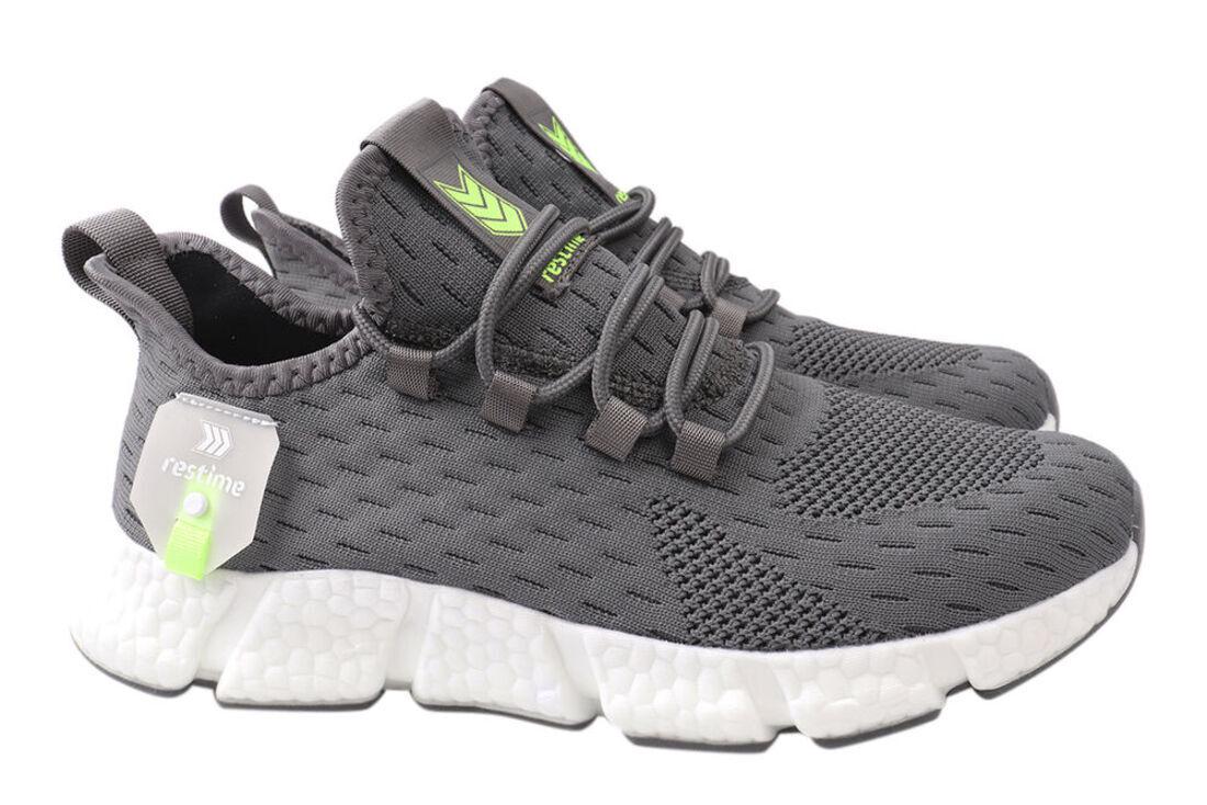 Кроссовки мужские Restime из текстиля на низком ходу на шнуровке р. 44 Серый (149-21LK)