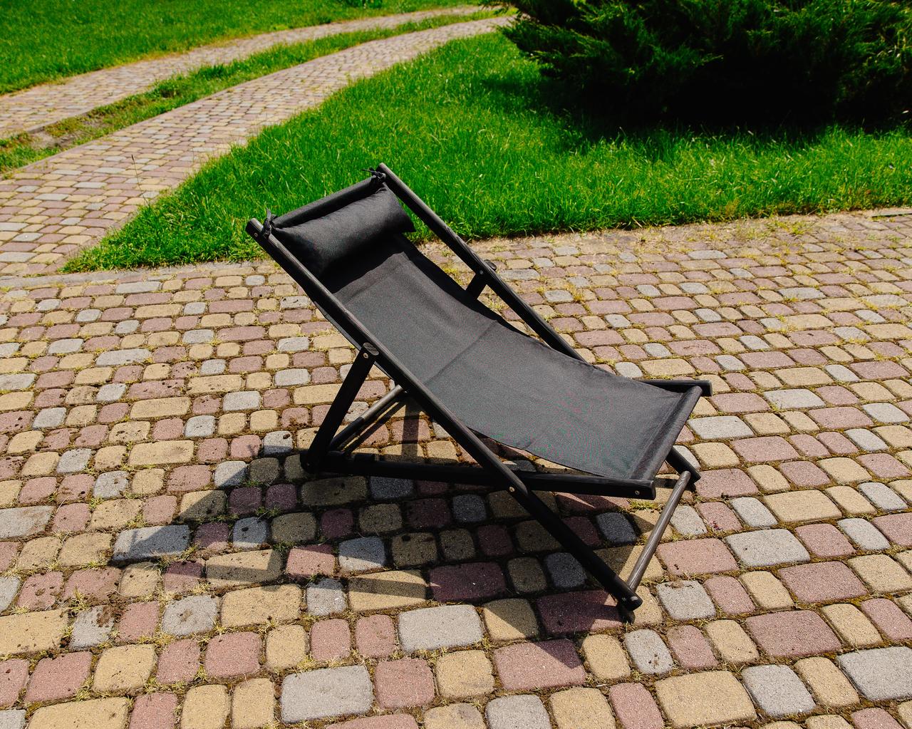 Шезлонг для дачи тканевый XRmaster с подушкой Черный/Черный (0001753) - фото 3 Шезлонг для дачи тканевый XRmaster с подушкой Черный/Черный (0001753) - фото 3