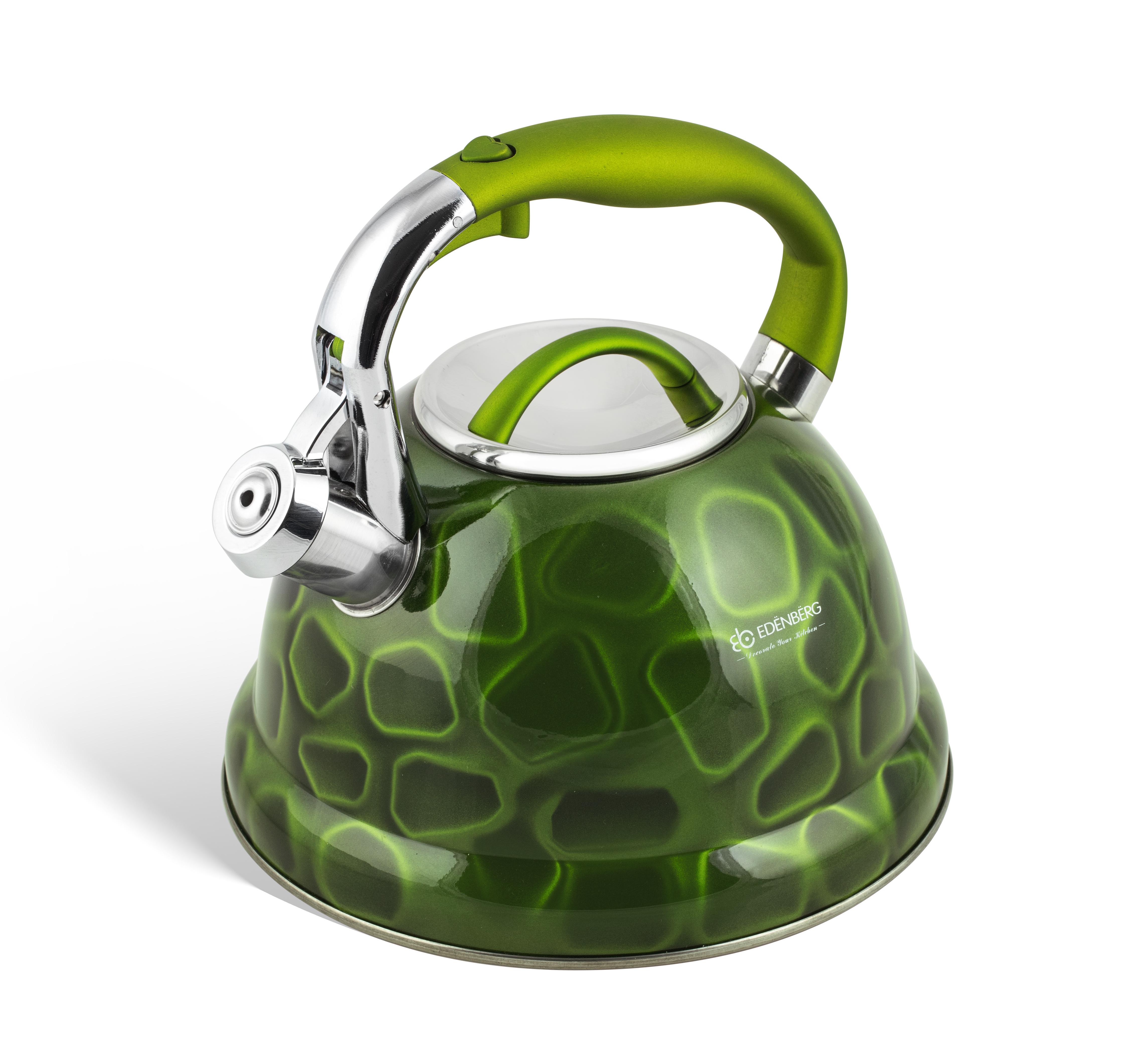 Чайник Edenberg зі свистком з нержавіючої сталі 3 л (EB-1910-green) - фото 2