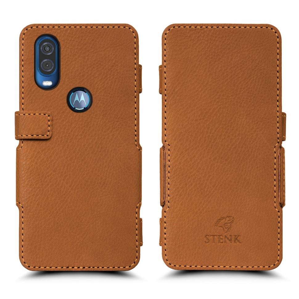Чехол книжка Stenk Prime для Motorola One Vision Camel (63658)