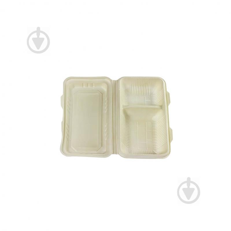 Ланч бокс двухсекционный большой эко из кукурузного крахмала 260*150*45 мм 100 шт Amelon (99814)