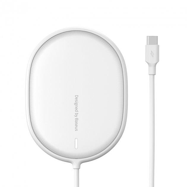 Беспроводное зарядное устройство Baseus WXQJ-02 Light Magnetic 15W для iPhone 12 White