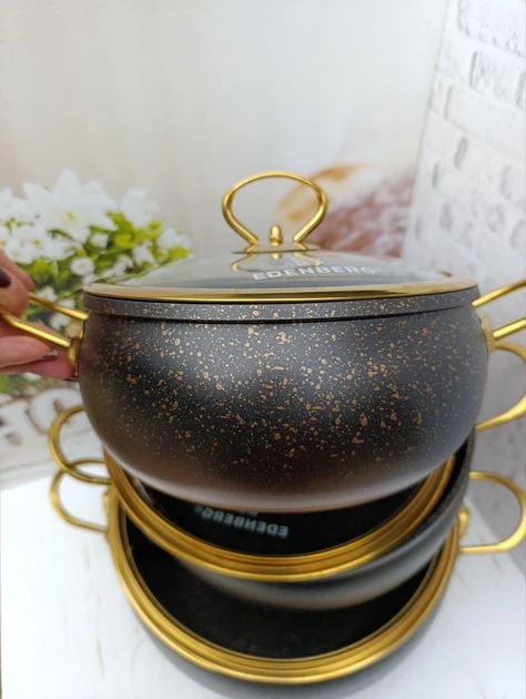 Набор кастрюль Edenberg из алюминия 6 предметов (EB-12922) - фото 3